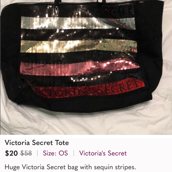 NWT Victoria’s Secret bag with sequins. Reg price $68 - Picture 2 of 2